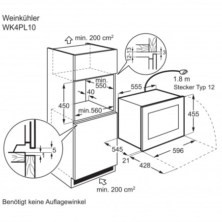 Electrolux WK4PL10SP, Weinkühlschrank