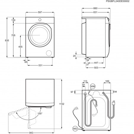 Electrolux WAGL8E500, Lave-linge