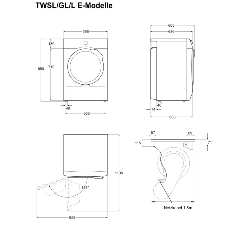 Electrolux TWGL5E500, Trockner