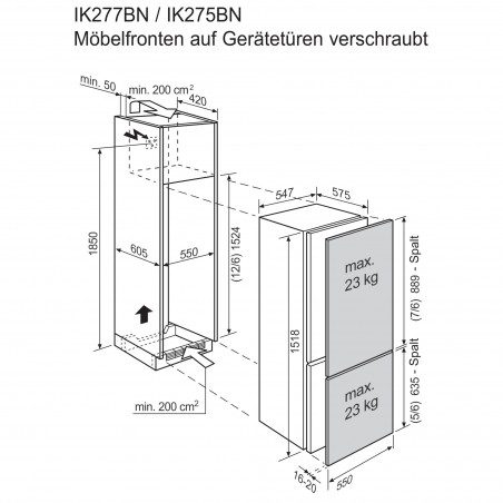 Electrolux IK279BNR, Kühl-/Gefrierkombination