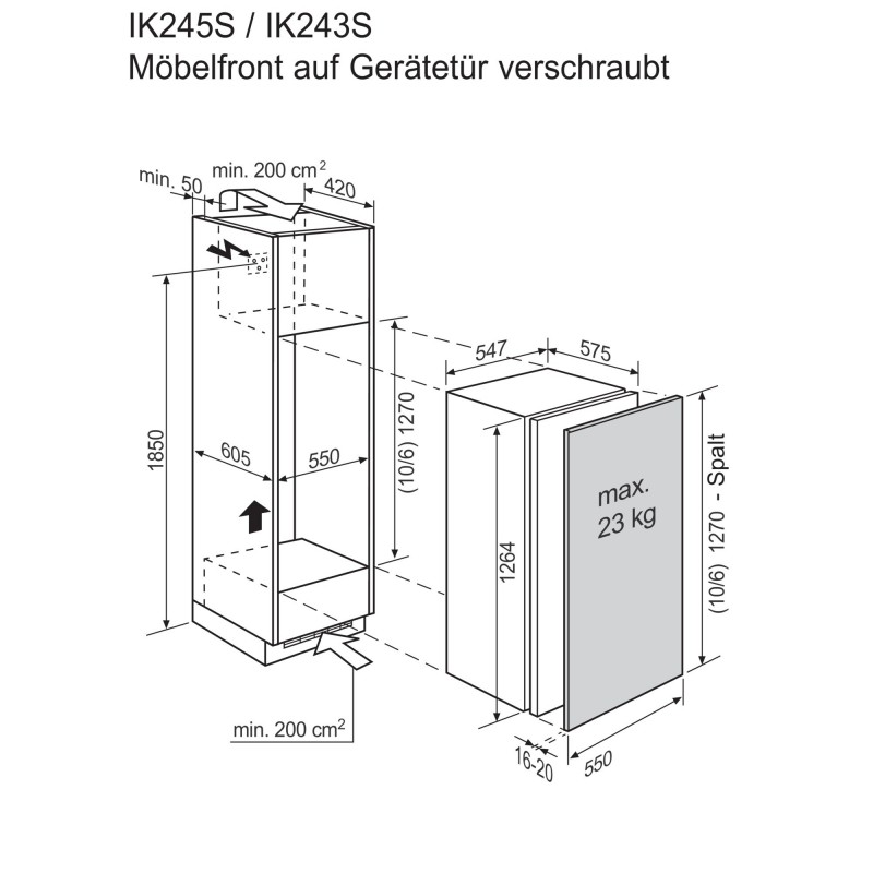 Electrolux IK243SL, Réfrigérateur