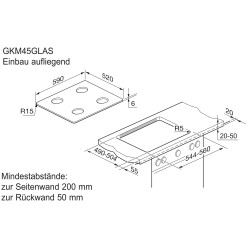 Electrolux GKM45GLAS, Gas-Einbaukochmulde