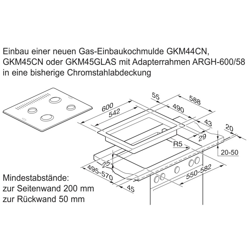 Electrolux GKM45CN, Gas-Einbaukochmulde