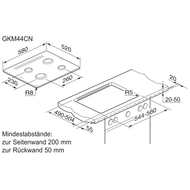 Electrolux GKM44CN, Cuisinières encastrables au gaz