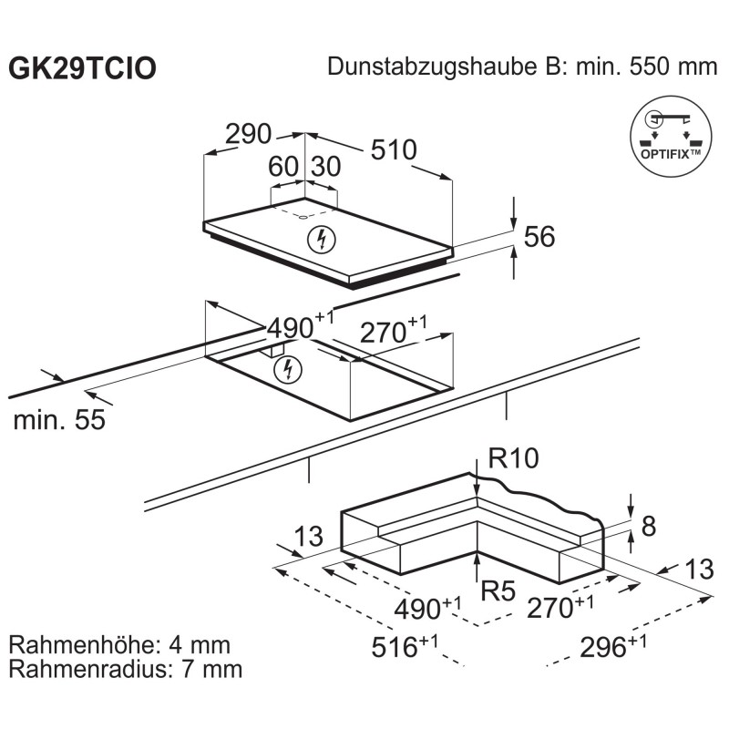 Electrolux GK29TCIO, Induktions-Kochfeld