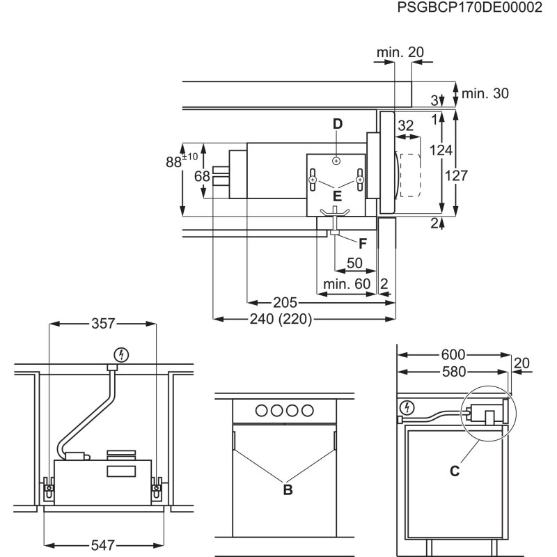 Electrolux ERGL4ESP, Réchaud encastrable