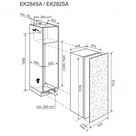 Electrolux EK284SALWE, Kühlschrank