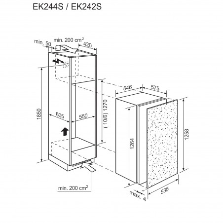 Electrolux EK242SLSW, Kühlschrank