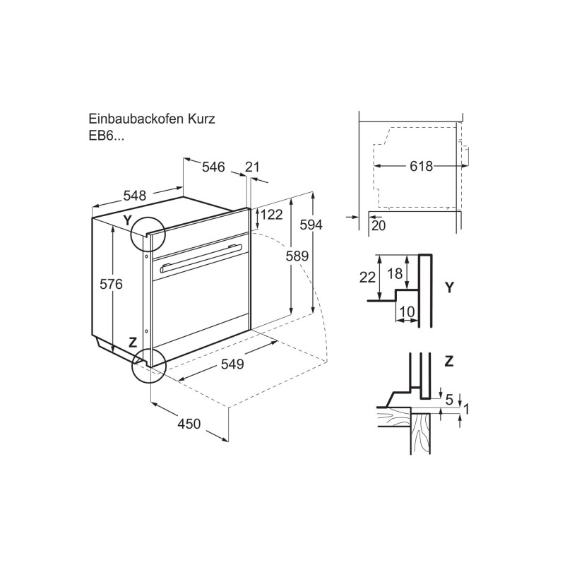 Electrolux EB6GL4XCN, Four encastrable