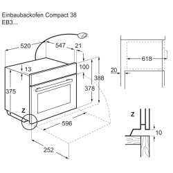 Electrolux EB3GL90SP, Compact 38 encastré micro-ondes solo