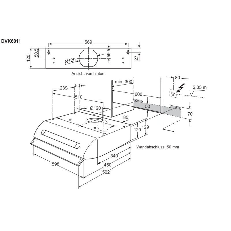 Electrolux DVK6011WE, Hottes encastrables