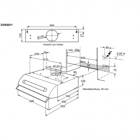 Electrolux DVK6011WE, Hottes encastrables