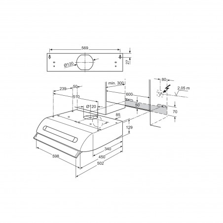 Electrolux DVK6011WE, Hottes encastrables