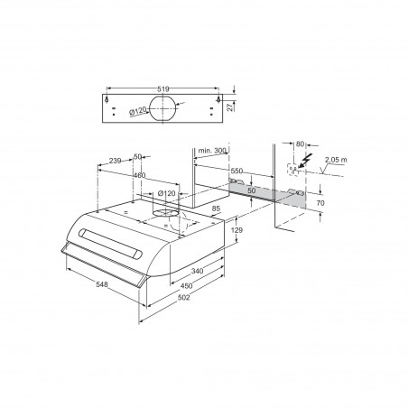 Electrolux DVK5511WE, Hottes encastrables