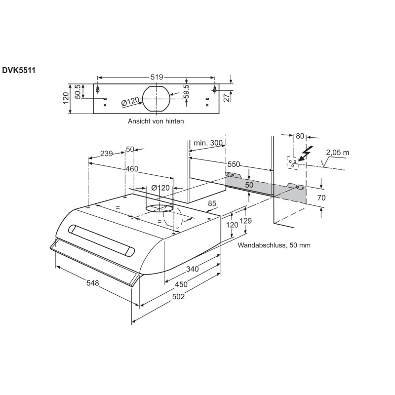 Electrolux DVK5511BR, Hottes encastrables