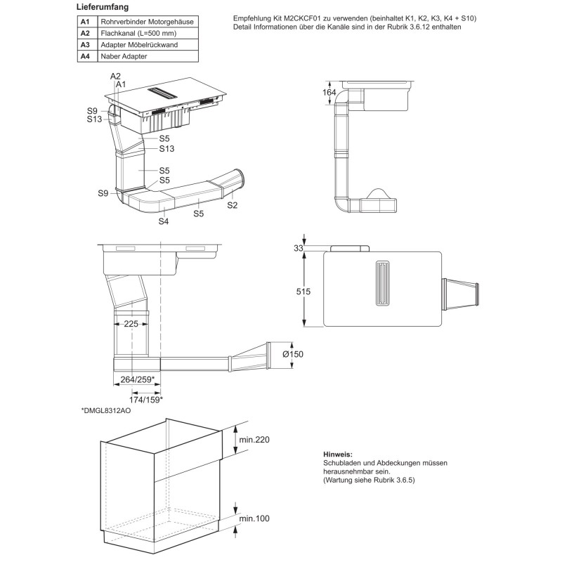 Electrolux DMGL8362AO, ComboBridge Évacuation d'air