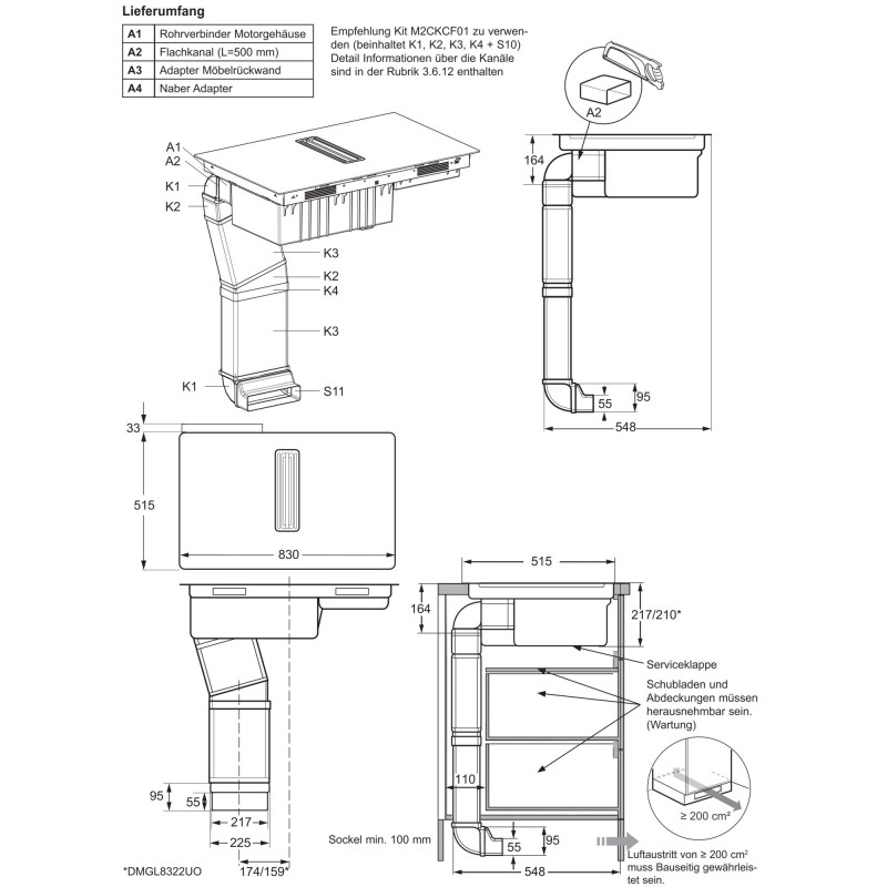 Electrolux DMGL8322UO, Kochfelddunstabzug