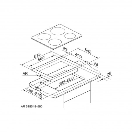 Electrolux AR618/548 Cadre adaptateur pour GK58DKG4O