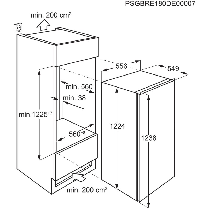 AEG AIK2023L, Réfrigérateur