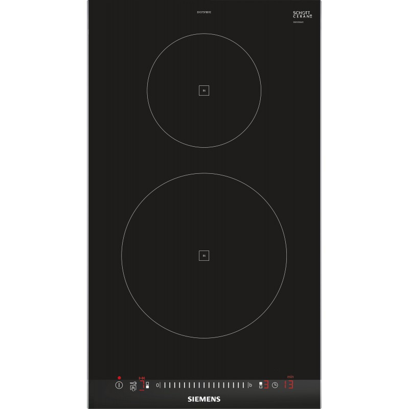 Siemens EH375FBB1E, iQ100, Domino-Kochfeld, Induktion, 30 cm, Schwarz