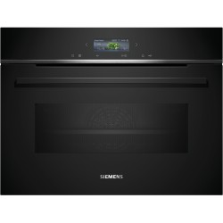 Siemens CM724G1B1, iQ700, Four compact encastrable avec fonction micro-ondes, 60 x 45 cm, Noir