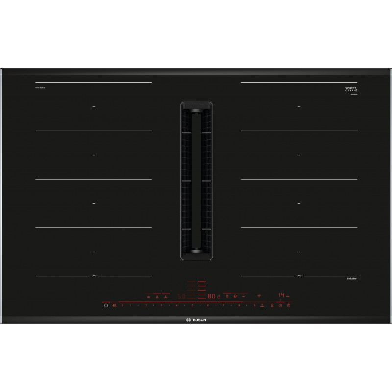 Bosch PXX875D57E, Série 8, Table de cuisson induction avec hotte aspirante intégrée, 80 cm, Profils latéraux