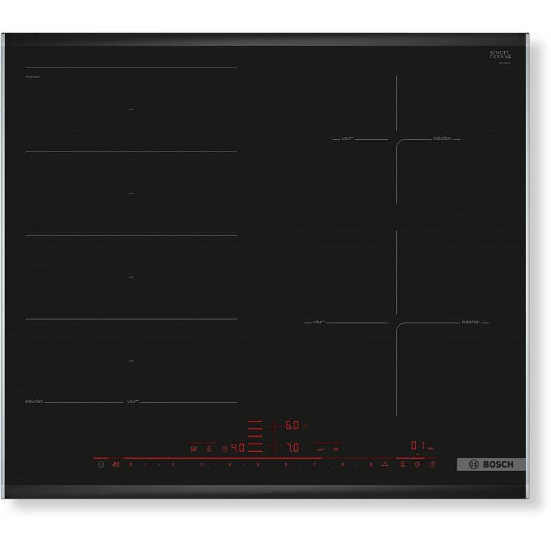 Bosch PXE675DC1E, Série 8, Table de cuisson à induction, 60 cm, Profils latéraux