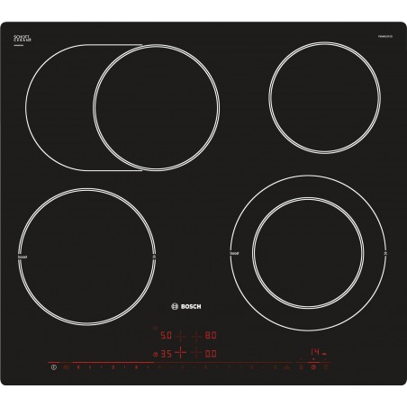 Bosch PKN601DP1C, Série 6, Table de cuisson électrique, 60 cm, design affleuré