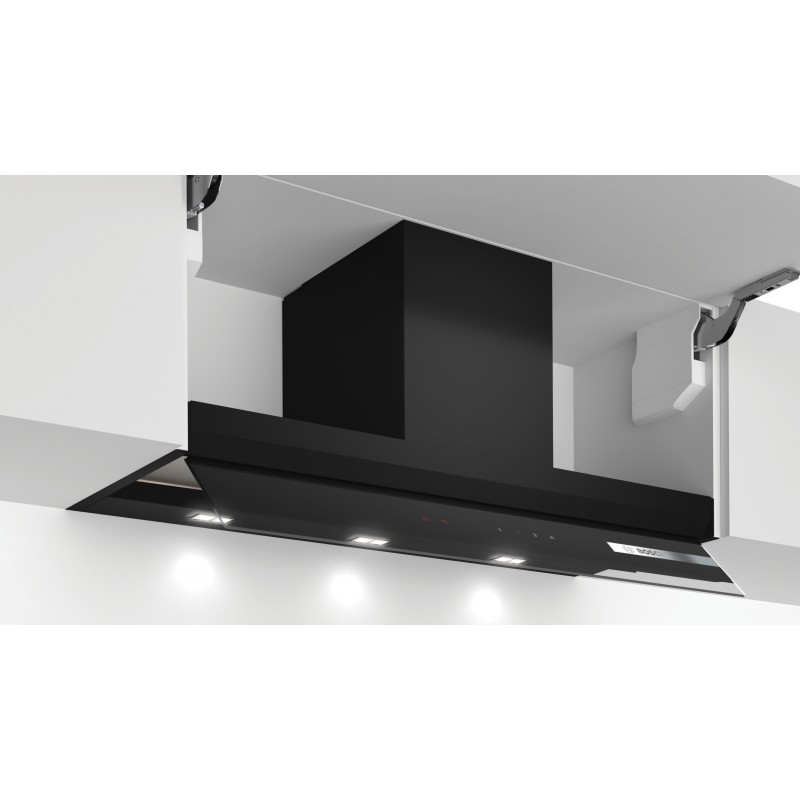 Bosch DBB97AM60, Série 6, Hotte design intégré, 90 cm, Noir avec finition en verre