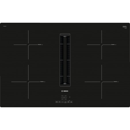 Bosch PIE811B15E, Serie 4, Induktions Kochfeld mit integriertem Dunstabzug, 80 cm, Rahmenlos aufliegend