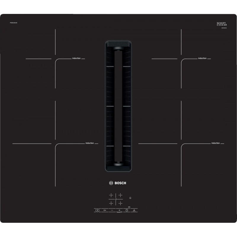 Bosch PIE601B15E, Serie 4, Induktions Kochfeld mit integriertem Dunstabzug, 60 cm, flächenbündig