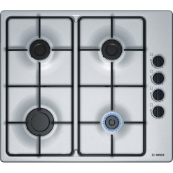 Bosch PBP6B5B80, Série 2, Table de cuisson à gaz, 60 cm, Acier inox