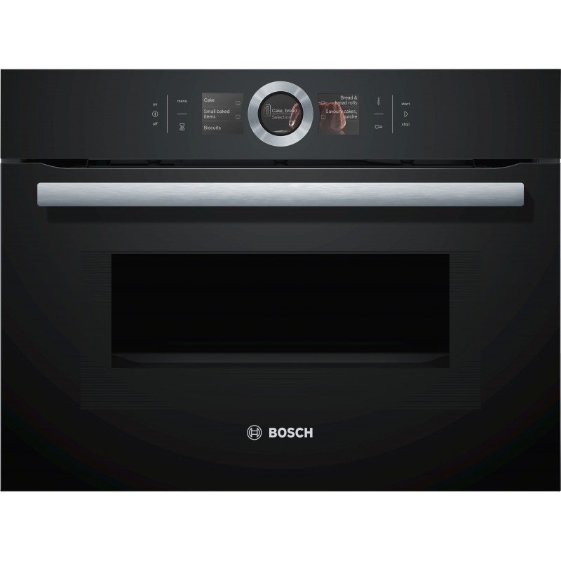 Bosch CMG676BB1, Serie 8, Einbau-Kompaktbackofen mit Mikrowellenfunktion, 60 x 45 cm, Schwarz