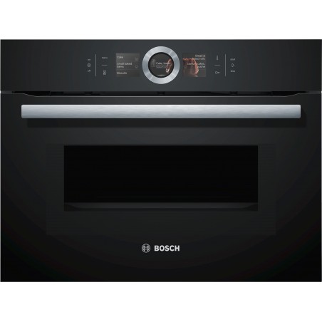 Bosch CMG676BB1, Serie 8, Einbau-Kompaktbackofen mit Mikrowellenfunktion, 60 x 45 cm, Schwarz