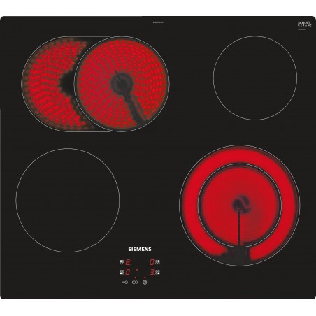 Siemens EF601HNA2C, iQ300, Table de cuisson électrique, 60 cm, Table de cuisson pilotée par le four