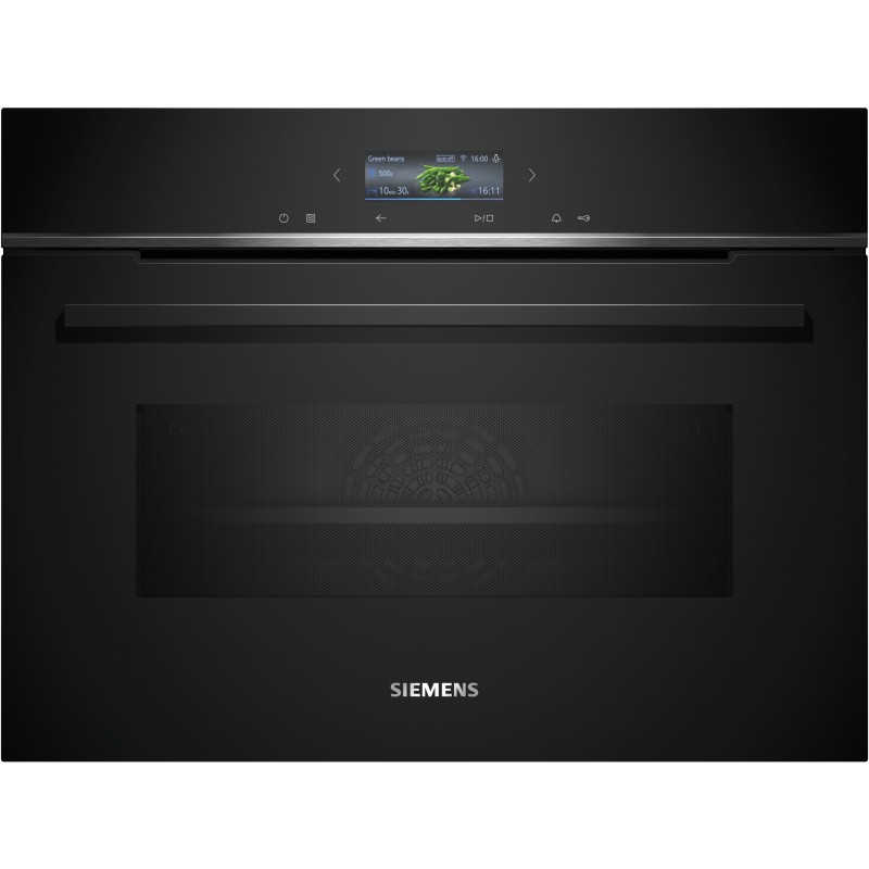 Siemens CM724G1B1, iQ700, Four compact encastrable avec fonction micro-ondes, 60 x 45 cm, Noir