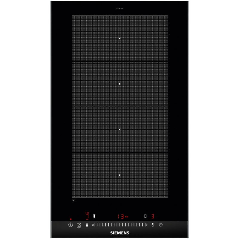 Siemens EX375FXB1E, iQ700, Table de cuisson Domino, Flex-Induction, 30 cm, Noir