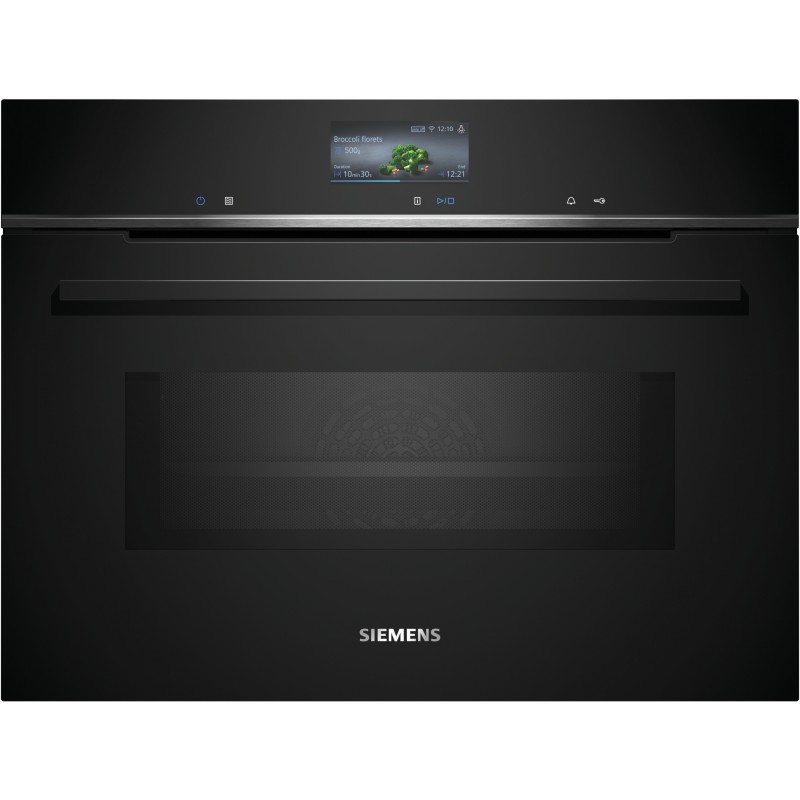 Siemens CM776GKB1, iQ700, Einbau-Kompaktbackofen mit Mikrowellenfunktion, 60 x 45 cm, Schwarz