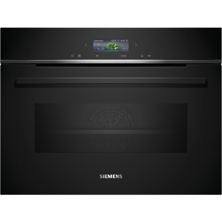 Siemens CM724G1B1, iQ700, Einbau-Kompaktbackofen mit Mikrowellenfunktion, 60 x 45 cm, Schwarz