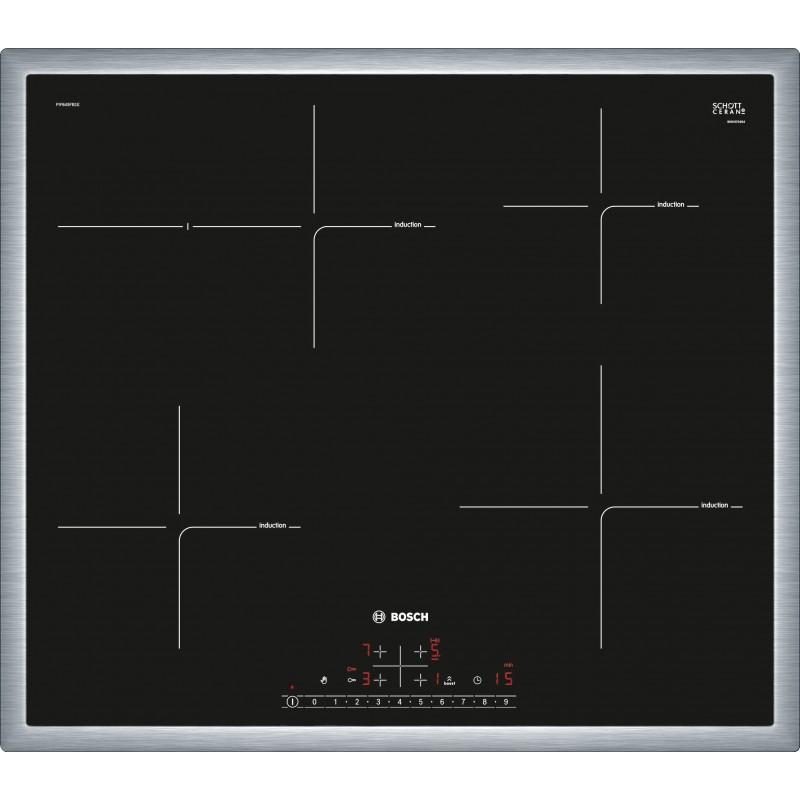 Bosch PIF645FB1E, Serie 6, Induktionskochfeld, 60 cm, Mit Rahmen aufliegend