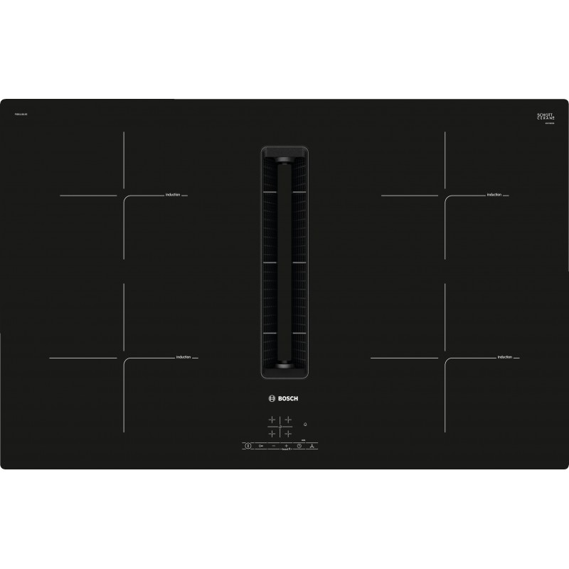 Bosch PIE811B15E, Serie 4, Induktions Kochfeld mit integriertem Dunstabzug, 80 cm, Rahmenlos aufliegend