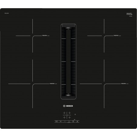 Bosch PIE611B15E, Serie 4, Induktions Kochfeld mit integriertem Dunstabzug, 60 cm, Rahmenlos aufliegend