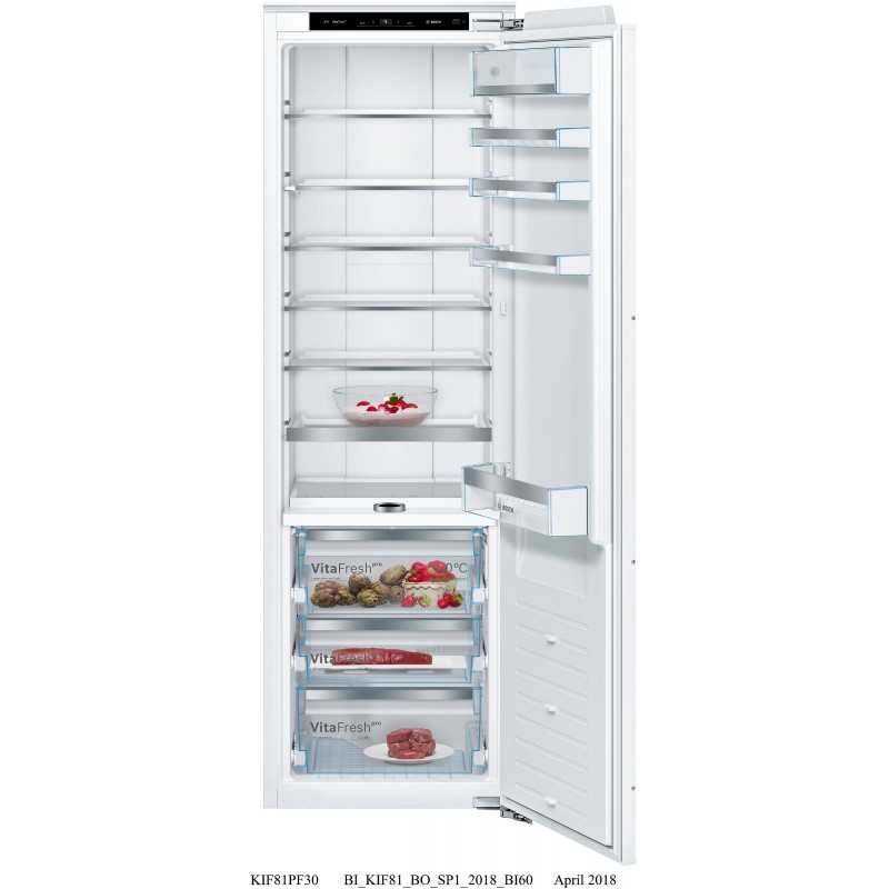 Bosch KIF81PFE0, Serie 8, Einbau-Kühlschrank, 177.5 x 56 cm, Flachscharnier, rechts