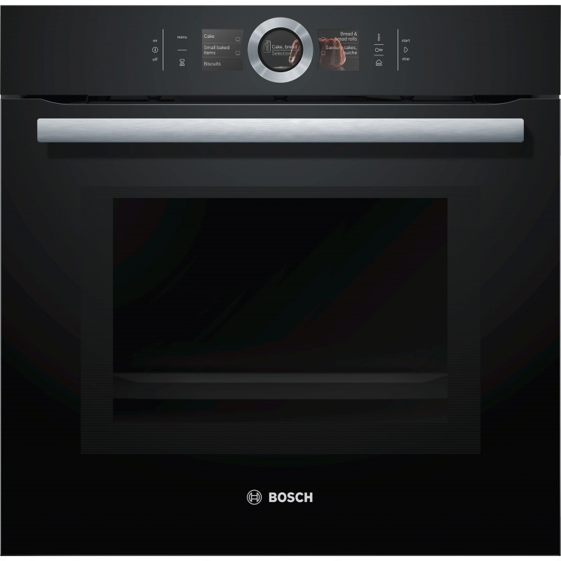 Bosch HNG6764B6, Serie 8, Einbau-Backofen mit Mikrowellen- und Dampffunktion, 60 x 60 cm, Schwarz