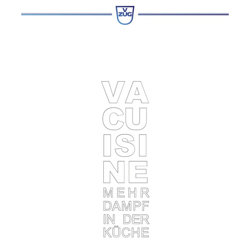 V-ZUG Brochure Vacuisine 'Plus de vapeur dans la cuisine' Allemand (1029752)