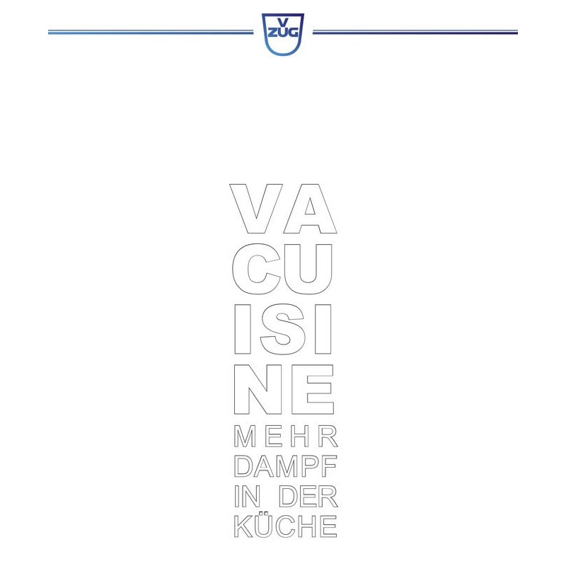 V-ZUG Brochure Vacuisine 'Plus de vapeur dans la cuisine' Allemand (1029752)