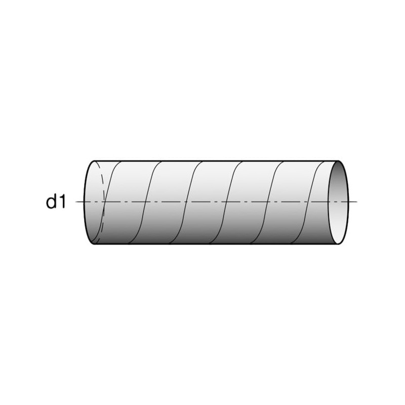 V-ZUG Spiralfalzrohr, Durchm. 125 mm, 3 Meter (H42028)