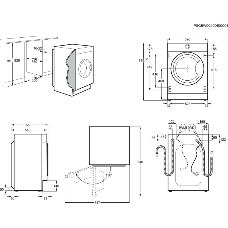 Electrolux WTGL3VI500, Lavante-séchante