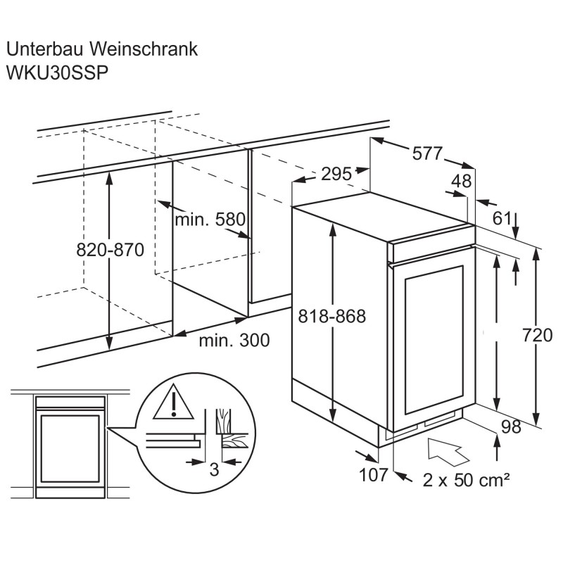 Electrolux WKU30SSP, Weinkühlschrank