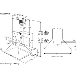 Electrolux WHL6038CN, Hotte design murale